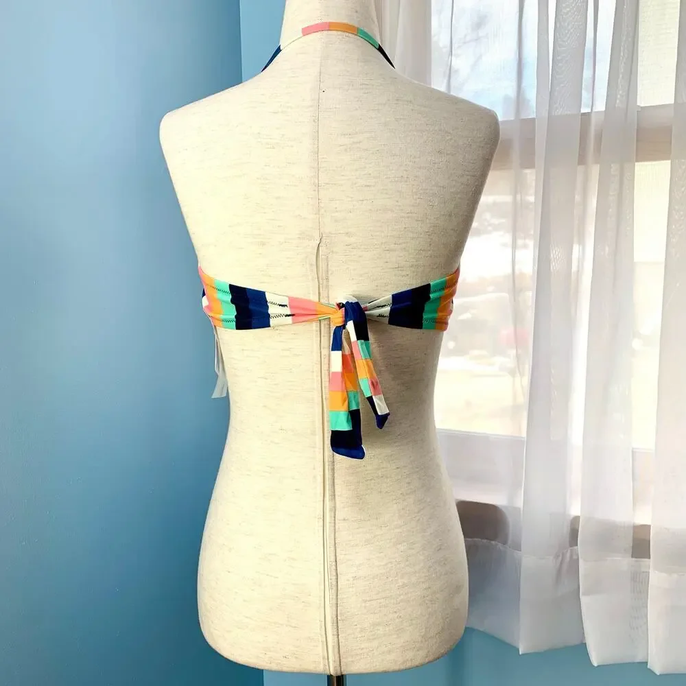 NWT J. Crew Factory Striped Bikini Top Size Medium - Picture 4 of 6